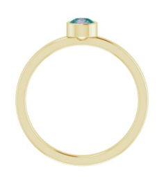 71806 Ring Set 14K Yellow Lab-Grown Alexandrite Round 4 Mm Polished Lab-Grown Alexandrite Ring