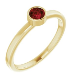 71806 Ring Set 14K Yellow Natural Mozambique Garnet Round 4 Mm Polished Natural Mozambique Garnet Ring