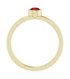 71806 Ring Set 14K Yellow Natural Mozambique Garnet Round 4 Mm Polished Natural Mozambique Garnet Ring