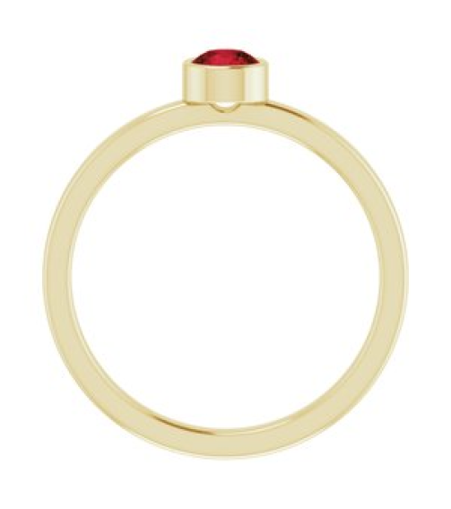 71806 Ring Set 14K Yellow Natural Mozambique Garnet Round 4 Mm Polished Natural Mozambique Garnet Ring