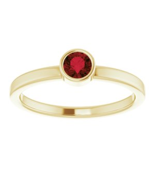 71806 Ring Set 14K Yellow Natural Mozambique Garnet Round 4 Mm Polished Natural Mozambique Garnet Ring