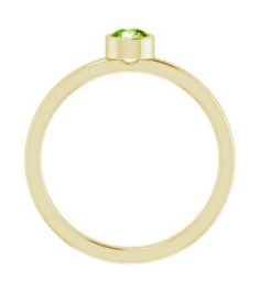 71806 Ring Set 14K Yellow Natural Peridot Round 4 Mm Polished Natural Peridot Ring