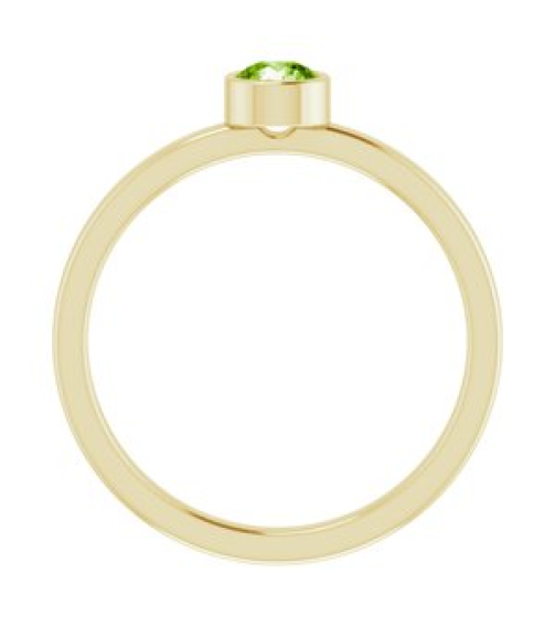 71806 Ring Set 14K Yellow Natural Peridot Round 4 Mm Polished Natural Peridot Ring