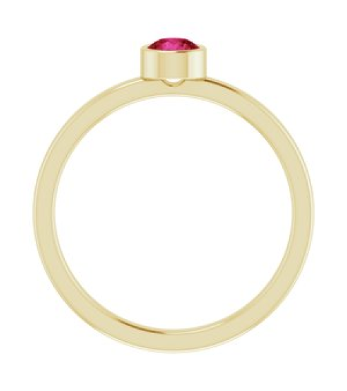 71806 Ring Set 14K Yellow Lab-Grown Ruby Round 4 Mm Polished Lab-Grown Ruby Ring
