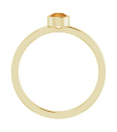 71806 Ring Set 14K Yellow Natural Citrine Round 4 Mm Polished Natural Citrine Ring