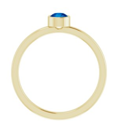 71806 Ring Set 14K Yellow Lab-Grown Blue Sapphire Round 4 Mm Polished Lab-Grown Blue Sapphire Ring