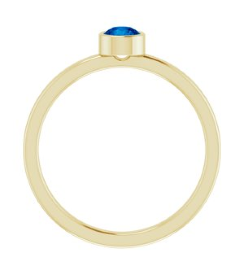 71806 Ring Set 14K Yellow Lab-Grown Blue Sapphire Round 4 Mm Polished Lab-Grown Blue Sapphire Ring