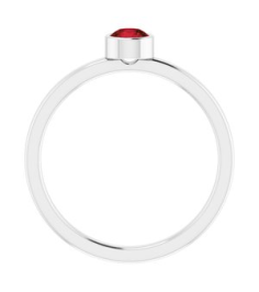 71806 Ring Set 14K White Natural Mozambique Garnet Round 4 Mm Polished Natural Mozambique Garnet Ring