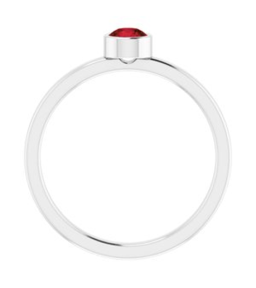 71806 Ring Set 14K White Natural Mozambique Garnet Round 4 Mm Polished Natural Mozambique Garnet Ring