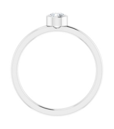 71806 Ring Set 14K White Natural White Sapphire Round 4 Mm Polished Natural White Sapphire Ring