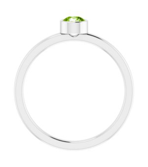 71806 Ring Set 14K White Natural Peridot Round 4 Mm Polished Natural Peridot Ring
