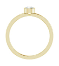 71806 Ring Set 14K Yellow Natural White Sapphire Round 4 Mm Polished Natural White Sapphire Ring