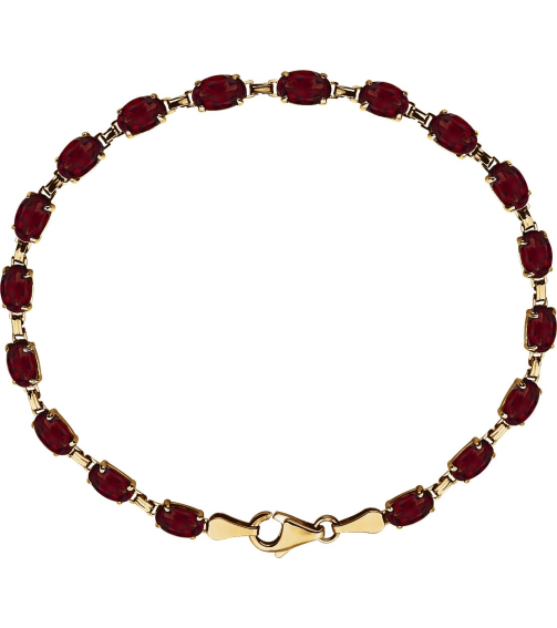 651539 Bracelet Set 14K Yellow Oval Natural Mozambique Garnet 6 X 4 Mm 7 14 In Polished Natural Mozambique Garnet Bracelet
