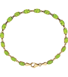 651539 Bracelet Set 14K Yellow Oval Natural Peridot 6 X 4 Mm 7 14 In Polished Natural Peridot 7.25 Inch Bracelet