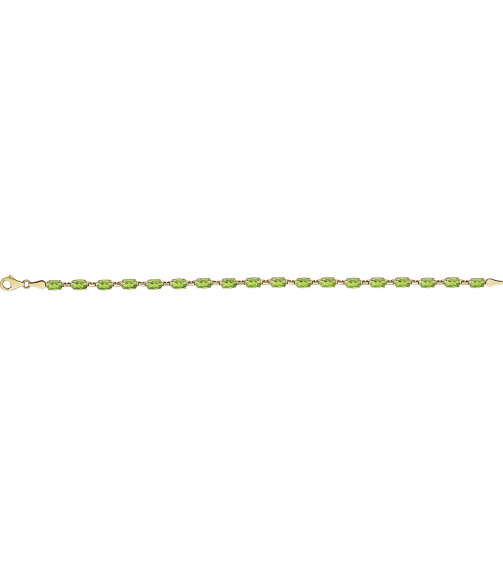 651539 Bracelet Set 14K Yellow Oval Natural Peridot 6 X 4 Mm 7 14 In Polished Natural Peridot 7.25 Inch Bracelet