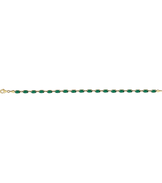 651539 Bracelet Set 14K Yellow Oval Lab-Grown Emerald 6 X 4 Mm 7 14 In Polished Lab-Grown Emerald Bracelet