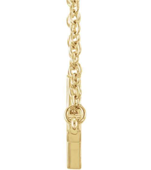 R45323 Necklace 14K Yellow 22 X 11.5 Mm 16-18 In Polished 16-18 Inch Sideways Cross Necklace
