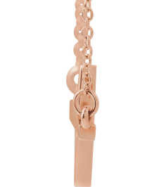 R45323 Necklace 14K Rose 22 X 11.5 Mm 16-18 In Polished 16 Inch Sideways Cross Necklace With 2 Inch Extension
