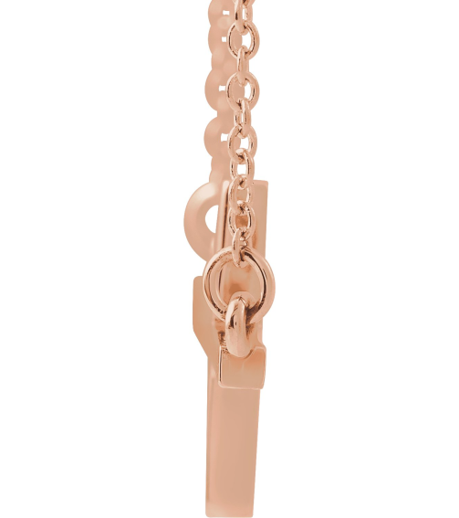 R45323 Necklace 14K Rose 22 X 11.5 Mm 16-18 In Polished 16 Inch Sideways Cross Necklace With 2 Inch Extension