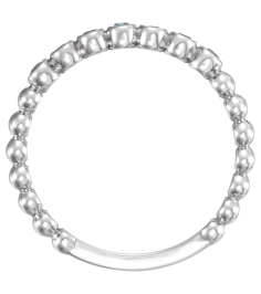 71813 Ring Set Platinum Natural Aquamarine Round 1.75 Mm Polished Natural Aquamarine Stackable Ring