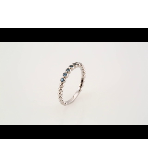 71813 Ring Set Platinum Natural Aquamarine Round 1.75 Mm Polished Natural Aquamarine Stackable Ring