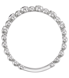 71814 Ring Set 14K White Natural Blue Sapphire Round 1.75 Mm Polished Natural Blue Sapphire Stackable Ring