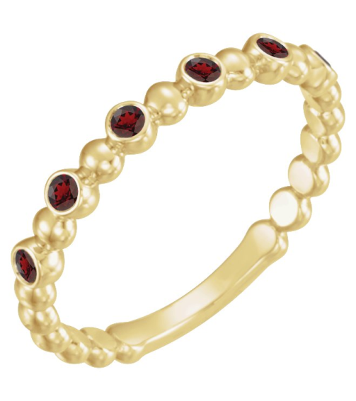 71814 Ring Set 14K Yellow Natural Blue Sapphire Round 1.75 Mm Polished Natural Blue Sapphire Stackable Ring