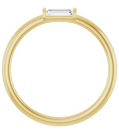 122887 Ring Set 14K Yellow Natural Diamond Straight Baguette 4 X 2 Mm Polished 18 Ctw Natural Diamond Stackable Ring