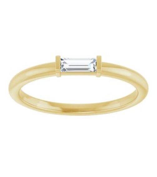 122887 Ring Set 14K Yellow Natural Diamond Straight Baguette 4 X 2 Mm Polished 18 Ctw Natural Diamond Stackable Ring