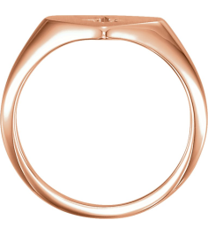122818 Ring Set 14K Rose Natural Diamond Round 1.3 Mm Polished .01 Ct Natural Diamond Heart Signet Ring