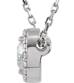 85916 Necklace Set 14K White Round Natural Diamond 3.4Mm 15 Ctw Natural Diamond 16 In Polished 15 Ctw Natural Diamond Necklace