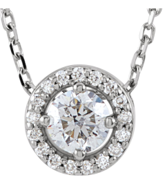 85916 Necklace Set Platinum Round Natural Diamond 3.4Mm 15 Ctw Natural Diamond 16 In Polished 15 Ctw Natural Diamond Necklace