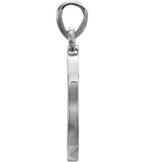 86437 Pendant Set 14K White Round Natural Diamond 16.7 X 14.3 Mm 1.3Mm 15 Ctw I1, G-H Polished 15 Ctw Natural Diamond Halo-Style Engravable Pendant