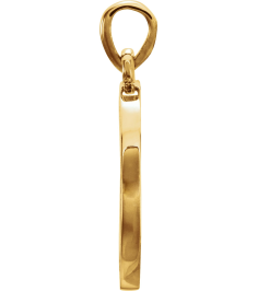 86437 Pendant Set 14K Yellow Round Natural Diamond 16.7 X 14.3 Mm 1.3Mm 15 Ctw I1, G-H Polished 15 Ctw Natural Diamond Halo-Style Engravable Pendant