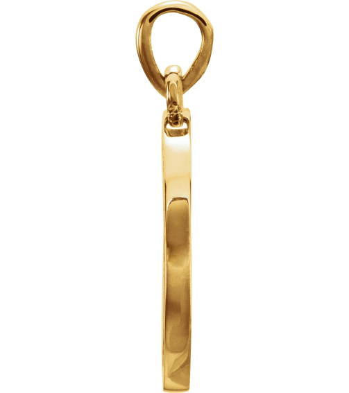 86437 Pendant Set 14K Yellow Round Natural Diamond 16.7 X 14.3 Mm 1.3Mm 15 Ctw I1, G-H Polished 15 Ctw Natural Diamond Halo-Style Engravable Pendant