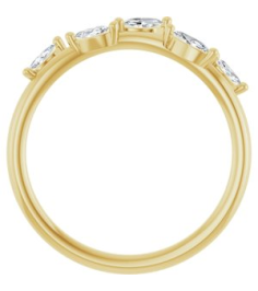 122971 Ring Set 14K Yellow Natural Diamond Marquise 4 X 2 Mm Natural Diamond Polished 14 Ctw Natural Diamond Leaf Ring