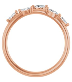122971 Ring Set 14K Rose Natural Diamond Marquise 4 X 2 Mm Natural Diamond Polished 14 Ctw Natural Diamond Leaf Ring