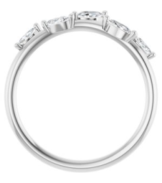 122971 Ring Set Platinum Natural Diamond Marquise 4 X 2 Mm Natural Diamond Polished 14 Ctw Natural Diamond Leaf Ring