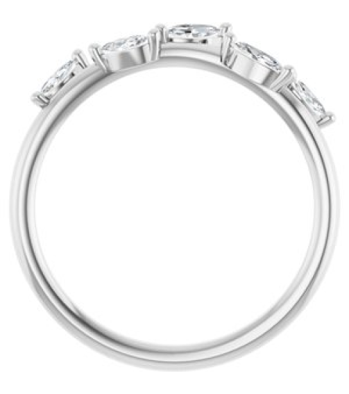 122971 Ring Set Platinum Natural Diamond Marquise 4 X 2 Mm Natural Diamond Polished 14 Ctw Natural Diamond Leaf Ring