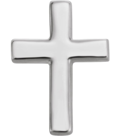 R17014 Earring 14K White 7.5 X 5.5 Mm Each Friction Back Sold Separately Polished Cross Earring