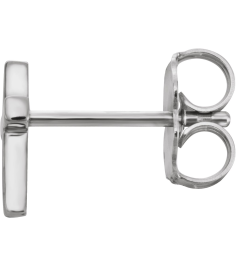 R17014 Earring 14K White 7.5 X 5.5 Mm Each Friction Back Sold Separately Polished Cross Earring