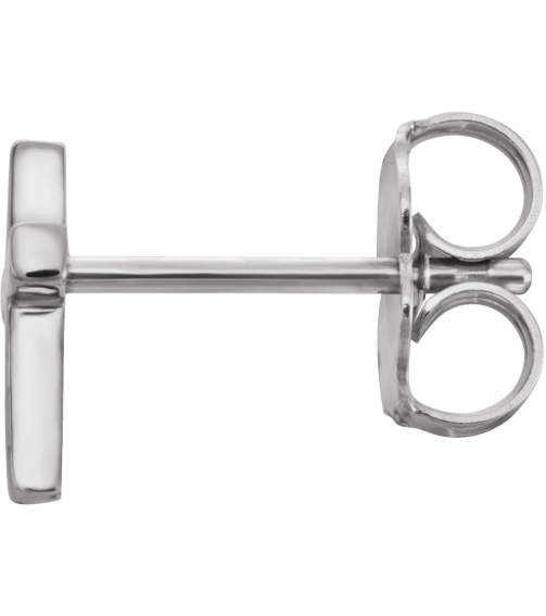 R17014 Earring 14K White 7.5 X 5.5 Mm Each Friction Back Sold Separately Polished Cross Earring