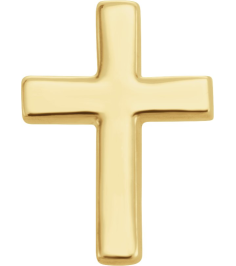 R17014 Earring 14K Yellow 7.5 X 5.5 Mm Each Friction Back Sold Separately Polished Cross Earring