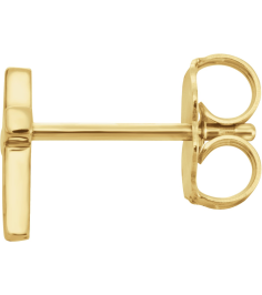 R17014 Earring 14K Yellow 7.5 X 5.5 Mm Each Friction Back Sold Separately Polished Cross Earring