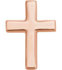 R17014 Earring 14K Rose 7.5 X 5.5 Mm Each Friction Back Sold Separately Polished Cross Earring