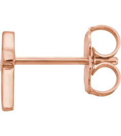 R17014 Earring 14K Rose 7.5 X 5.5 Mm Each Friction Back Sold Separately Polished Cross Earring