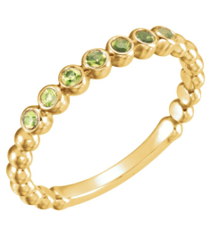 71813 Ring Set 14K Yellow Natural Peridot Round 1.75 Mm Polished Natural Peridot Stackable Ring