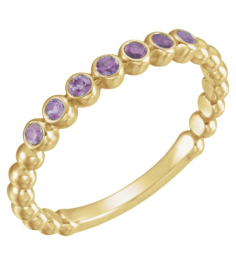 71813 Ring Set 14K Yellow Natural Alexandrite Round 1.75 Mm Polished Natural Alexandrite Stackable Ring