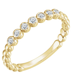 71813 Ring Set 14K Yellow Natural Diamond Round 1.7 Mm Polished 18 Ctw Natural Diamond Stackable Ring