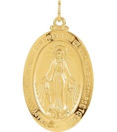 R5020 Pendant 14K Yellow 23 X 16 Mm Polished Oval Miraculous Medal